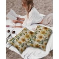 thumbnail image 3 of Pack of 2 Outdoor Pillow Covers, Summer Vintage Sunflowers Old Newspaper Texture Waterproof Square Throw Pillowcase Cushion Decorative Pillow Covers for Couch Patio Tent, 20x12 in, 3 of 6