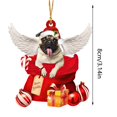 thumbnail image 3 of TIELUTT Sleeping Dog Christmas Hat Car Accessories Christmas Tree Charms Lighted Bows outside Car Partition Acrylic String Beads for Decorations Car Decorating Christmas Wire Glass Vase, 3 of 3