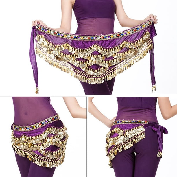 Envolta De Cadera Para Danza Del Vientre, 2 Colores, Bufanda De Cadera Para Danza Del Vientre, Falda Envolvente, Cinturón De Cintura Para Danza Del Vientre Con Borla De Moneda