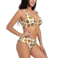 thumbnail image 2 of Daiia Sunflowers And Skull Women's Bikini Set Two Piece Swimsuit High Waisted Bikini Adjustable Straps Bikini Perfect for Beach, Pool, and Summer Vacation-, 2 of 9