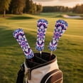 thumbnail image 2 of Uorisanigo Golf Club Head Cover, Premium PU Leather Purple Mandala Lotus Driver Headcover, Fairway Wood Head Cover, Golf Hybrid Headcovers, Water Resistant and Durable, 3 PCS Accessories, 2 of 7
