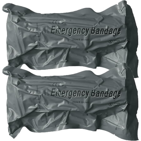 Israeli Emergency Bandage, 6" 4Pack Compression Bandage, Trauma Wound Dressing, Sterile Vacuum Sealed Packaging for Bleeding Control, Medical Trauma Kit, Combat Tactical First Aid IFAK Supplies