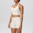 thumbnail image 2 of Workout Sets for Women Halter Backless Sports Bra and High Waist Booty Lifting Shorts 2 Piece Gym Yoga Activewear Sets Tracksuit, 2 of 6