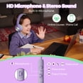 thumbnail image 2 of Seenda Wired Kids Headphones with Microphone, 90° Rotatable Earpads, and Upgraded Type-C Connection, 85/94dB Safe Volume, On-Ear Headphones for Boys/Girls/School/Tablet, Green/Purple, New, 2 of 7
