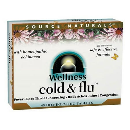 Source Naturals Wellness Cold & Flu Homeopathic Bio-Aligned, 48