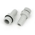 thumbnail image 1 of Unique Bargains 2pcs Plastic Fitting Coupler 3/8BSP Male Thread x 10mm Hose Barb Fuel Gas Water, 1 of 1