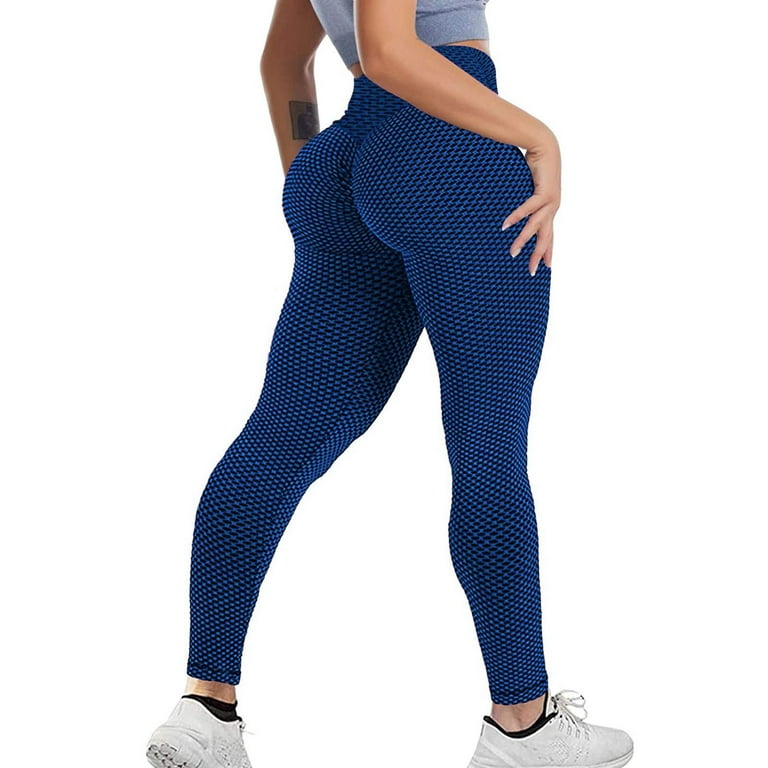 Aayomet Yoga Shorts With Pockets for Women Fitness Sports Pants Stretch  Yoga Running Leggings Womens Active Yoga Pants,Blue L