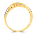 thumbnail image 2 of Wellingsale Men's Solid 14k Two 2 Tone White and Yellow Gold Polished CZ Cubic Zirconia Wedding Band - Size 8, 2 of 5