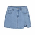 thumbnail image 6 of TaTaai Women's Denim Mini Skirt with Button Front, Side Slit, and Classic Casual Style for Summer Gift, 6 of 6