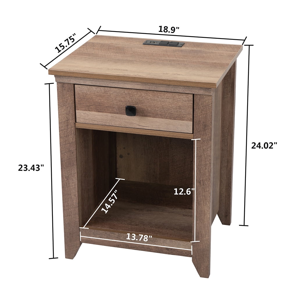 Kadyn Accent Table with USB Ports & Power Outlets for Living Room, Narrow Nightstand for Sofa Couch, Bedside Cupboard for Bedroom, Light Brown Kadyn Accent Table with USB Ports & Power Outlets for Living Room, Narrow Nightstand for Sofa Couch, Bedside Cupboard for Bedroom, Light Brown