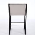 thumbnail image 6 of Set of 2 Counter Height Bar Stools, Upholstered Linen Bar Chairs, Metal Footrest and Frame for Kitchen,Dining Room (Ivory), 6 of 11