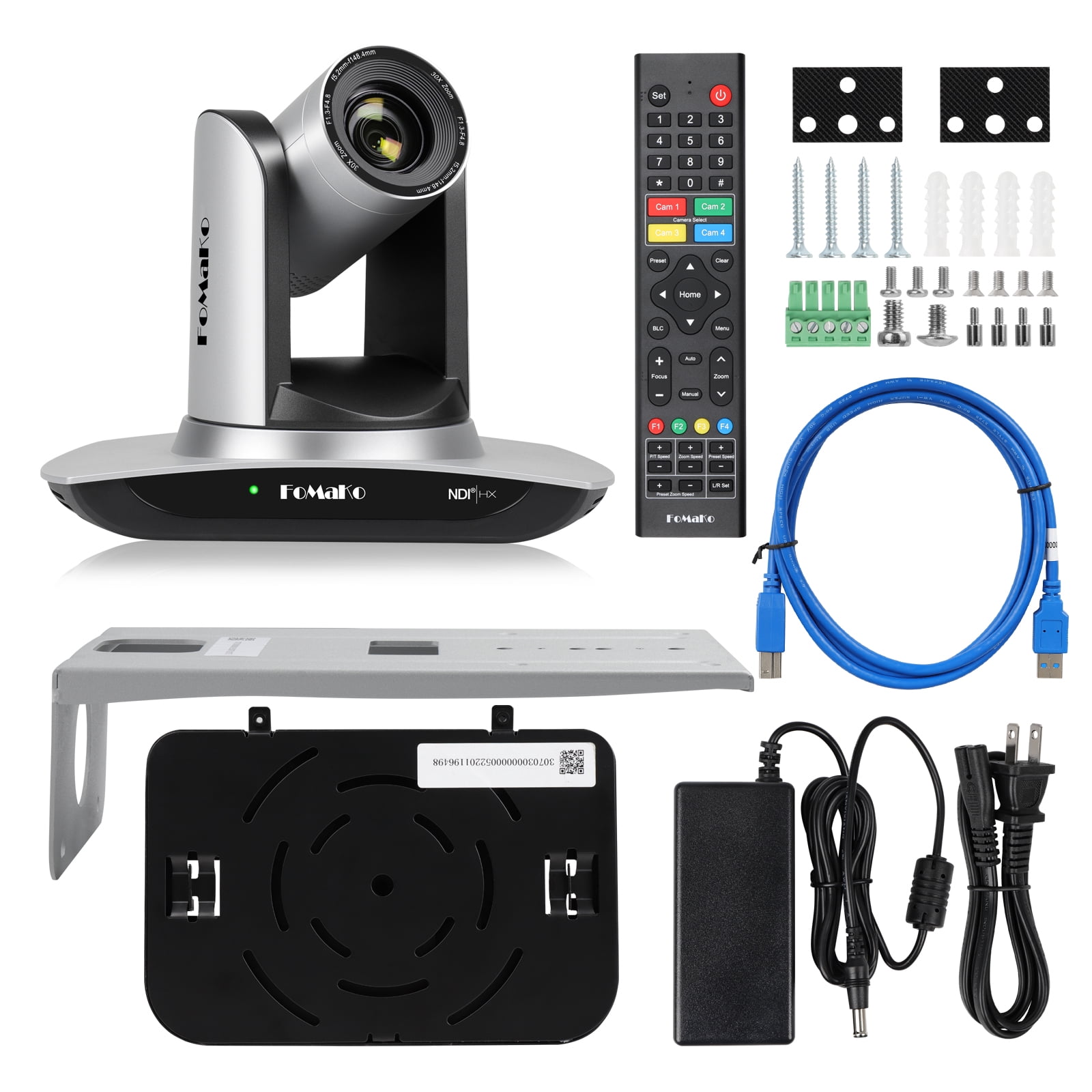 FoMaKo NDI Camera AI Auto Tracking HDMI PTZ Camera 30x Optical Zoom IP USB3.0 HDMI PTZ Camera for Church Services Worship Education, PoE 1080P60 (FMK30UH NDI)