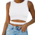thumbnail image 2 of Toimothcn Tank Tops For Women Summer Solid Color Crop Tops Sleeveless Racerback Crew Neck Stretchy Tank Top Comfy Women's Dailywear, 2 of 7