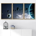thumbnail image 2 of wall26 Framed Canvas Print Wall Art Set Neon Starlight Blue Galaxy Astronomy &amp; Space Nature Digital Art Sci-Fi &amp; Fantasy Decorative Landscape for Living Room, Bedroom, Office - 24"x36&qu, 2 of 5