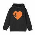 thumbnail image 2 of Kids Girls Boys Halloween Pullover Hoodie Unisex Fleece Top Jacket PE School Sweat Hoodie Casual Fashion Black 11-12 Years, 2 of 5