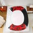 thumbnail image 5 of Manfei Rustic Flower Twin Sheet Sets,Romantic Rose Twin Fitted Sheet,Red White Black Flat Sheet For Adults,Ultra Soft Home Decor,3 Pieces, 5 of 7
