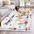 thumbnail image 2 of Easter Rabbits Area Rugs Collection 4'x6', Cute Bunny Faisy Leaf Eggs Spring Colorful Plaid Non Slip Indoor Rectangle Throw Runner Rug Floor Mat Carpet for Living Room Dining Table Bedroom Nursery, 2 of 9