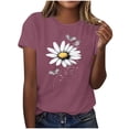 thumbnail image 2 of Busydd Womens T Shirts Crew Neck Short Sleeve Graphic Tees Casual Basic Summer Print T Shirts for Women S, 2 of 7