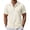 White, variant on Men's Short Sleeve Button Down Shirt, Eyelet Lace Camp Collar Top for Breathable Summer Wear Blue L