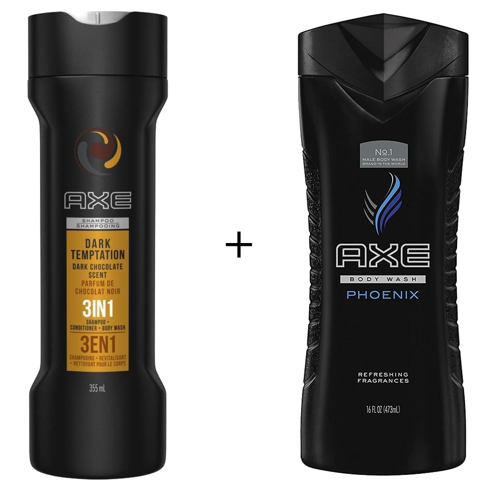 2 in 1 Dark Temptation Shampoo by Axe & Conditioner 355 ML & Body Wash