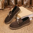 thumbnail image 5 of ShiShine Womens Round Toe Loafers Rhinestone Buckle Slip On Casual Comfortable Work Shoes, 5 of 9