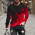 thumbnail image 2 of Jinhomg Men's Graphic Tees 2024 Novelty Print Long Sleeve Crewneck Pullovers Top Big and Tall Red L, 2 of 4