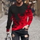 thumbnail image 1 of Blusas y camisas de manga larga con cuello redondo para hombre, blusa informal de manga larga con cuello redondo y estampado., 1 of 3