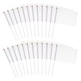 24pcs White Flags Hand Held Flags Hand Waving Referee Flags Yard Lawn Marking Flags (White