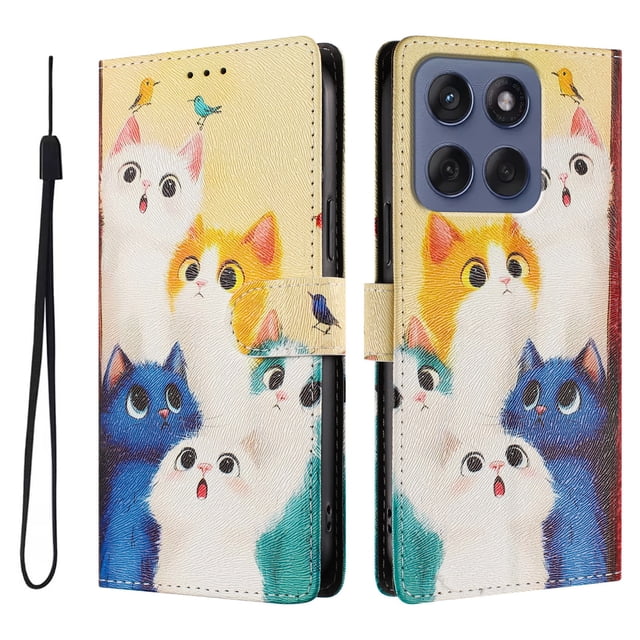 FOXDOCK Funda Tipo Cartera para Motorola Edge 70 con Soporte y Correa – Diseño de Patrones Lindos