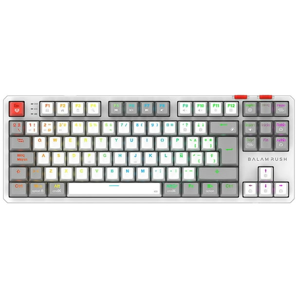Teclado Gamer Mecanico BALAM RUSH LEVEL PRO GK990 Switch Red Inalambrico USB 2.4 GHz + BT 5.0 Tamaño 80% RGB