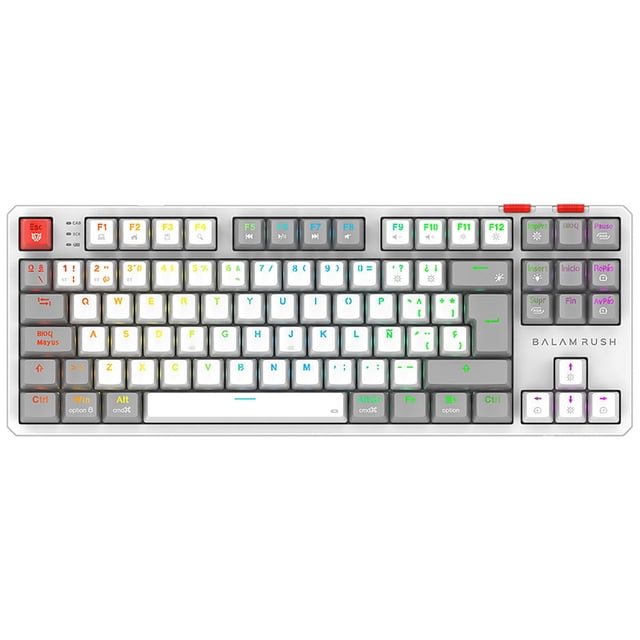 Teclado Gamer Mecanico BALAM RUSH LEVEL PRO GK990 Switch Red Inalambrico USB 2.4 GHz + BT 5.0 Tamaño 80% RGB