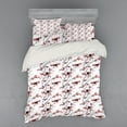 thumbnail image 2 of Ambesonne Spring Bedding Set 3 Pcs, Vintage Chinese Trees, Twin XL, Pale Blue Red White, 2 of 3
