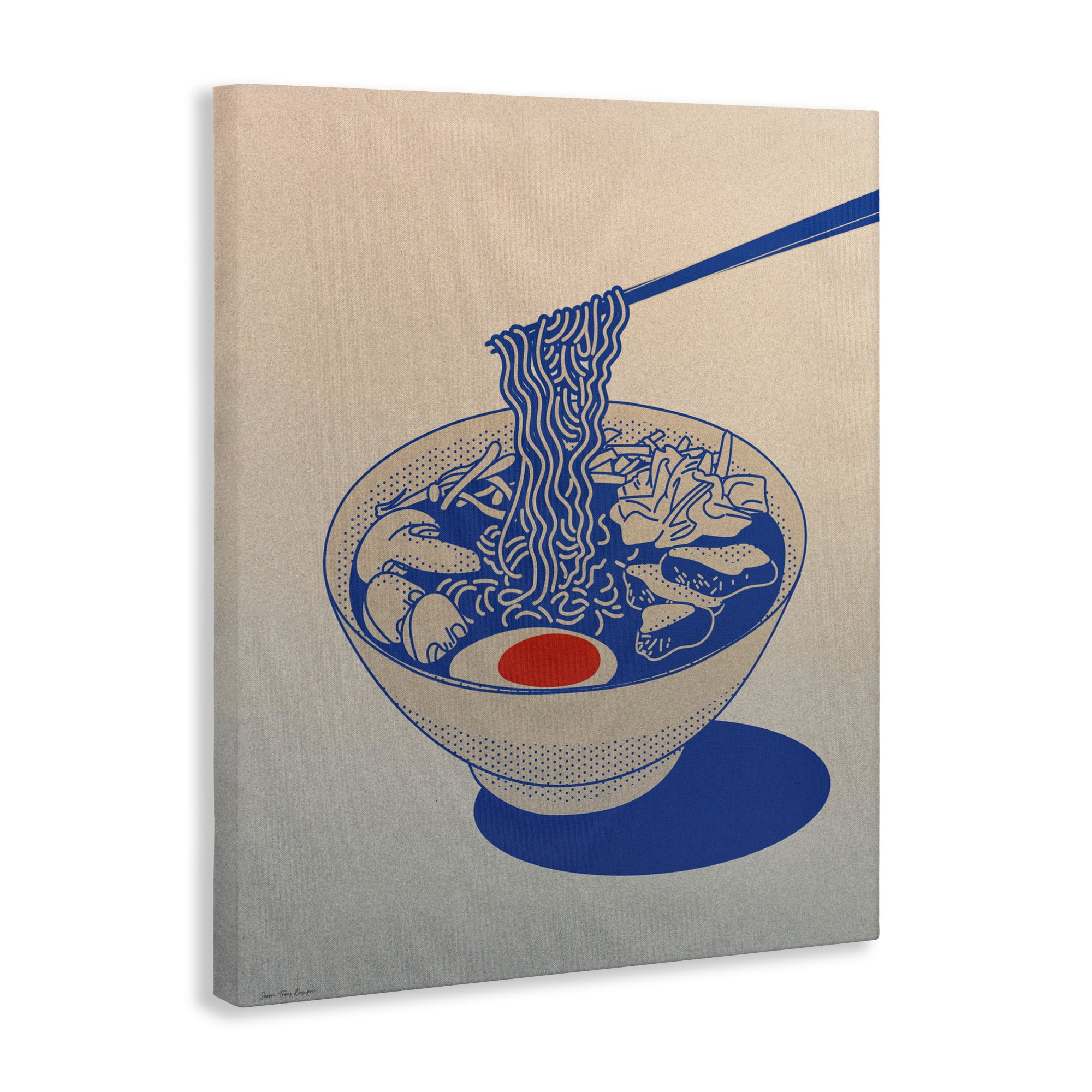 Ramen Noodle Bowl Gradient Canvas Wall Art, design by Seven Trees Design