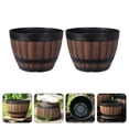 thumbnail image 4 of Shisuyan Flowerpot Barrel Planters Wooden Bucket Modeling 2Pack 8.9x6.7In, 4 of 8