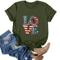 thumbnail image 2 of OAVQHLG3B 4th of July Outfits for Women American Flag T Shirt O-Neck Print Tops T-shirt Short Sleeve Casual Blouse, 2 of 6