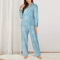 thumbnail image 2 of Fotbe Snowflake Snowing Pattern Long Sleeve Pajama Set for Women,Sleepwear Set,2-piece Loungewear Set,Soft PJs Comfy Nightwear with Pockets -Small, 2 of 7