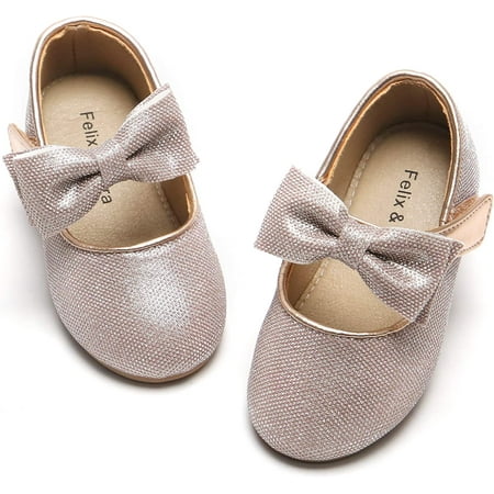 

Toddler Flower Girl Dress Shoes - Girl Ballet Flats Party School Shoes Wedding