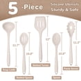 thumbnail image 2 of Walchoice 5 Pcs Silicone Cooking Utensils Set, Heat-Resistant Kitchen Utensils Set, Food-Grade Kitchen Tools, Soup Ladle, Slotted Spoon, Slotted Turner, Spoon, Pasta Server - Khaki, 2 of 7