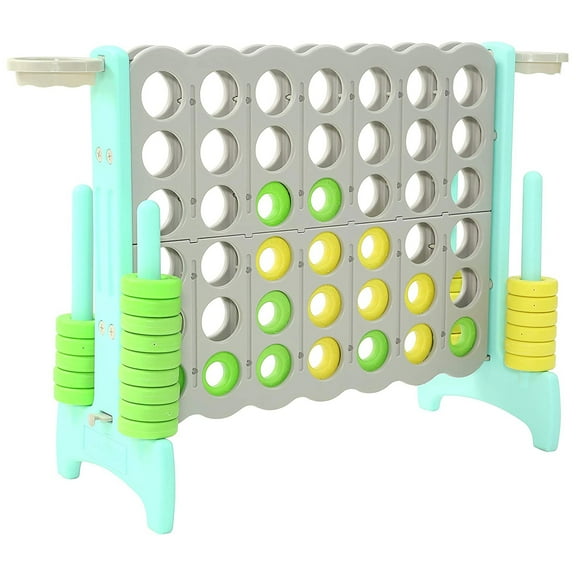 SDADI Giant 64 Inch 4-In-A-Row Game and Basketball Floor Game, Gray and Green