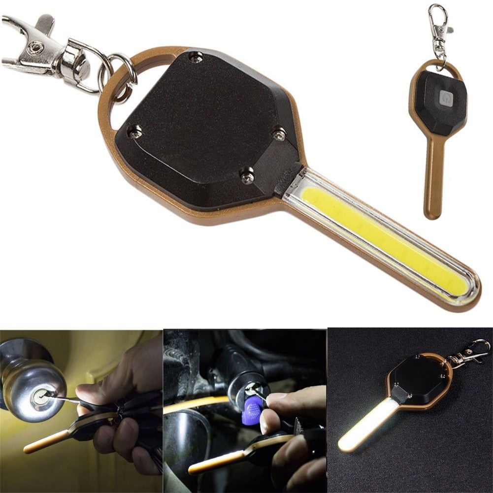 1 x Portable Mini LED Flashlight Keychain Cob Light Lamp Key Ring Flash Torch 