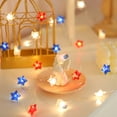 thumbnail image 5 of yulier American Flag Star String Lights, 4th of July Decorations Red White Blue Flag and Star Shaped Light String Battery Operated Independence Day Memorial Day Home Decor, 16.4FT 50 LED, 5 of 9