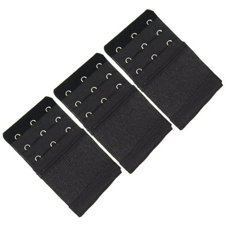 

EHTMSAK 3 Pcs Women s Bra Extender 3 Hook Comfortable Adjustable Stretchy Bra Extender Strap Black One Size