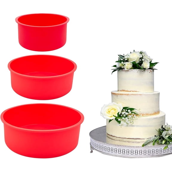 Round Silicone Cake Molds for Silicone Baking Bakeware Molds Cake Pans Multi Layers 4/6/8 Inch