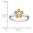thumbnail image 5 of FB Jewels Sterling Silver Stackable Expressions Citrine Flower Ring, 5 of 5