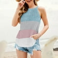 thumbnail image 2 of XuJwPNcy Tank Tops Women Color Block Knit Tees Beach Sleeveless Blouse Crewneck Casual Loose Shirts, 2 of 3