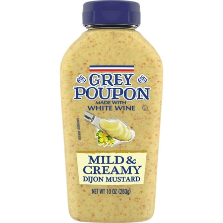 (2 Pack) Grey Poupon Dijon Mild & Creamy Mustard, 10 oz Squeeze (Best Substitute For Dijon Mustard)