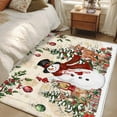 thumbnail image 4 of Area Rugs 2.7'x5', Beige Christmas Snowman Carpet for Living Room Bedroom Dining Room, Xmas Snowflake Elk Tree Balls Throw Kitchen Rugs Non Slip Washable Rectangle Indoor Outdoor Rugs, 4 of 8