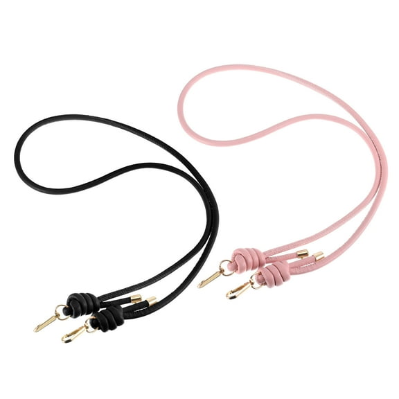 Uxcell 2Pack 120cm/47.2" Leather Purse Replacement Strap for Handbag Crossbody Bag, Black/Pink