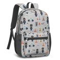 thumbnail image 2 of Police and Traffic Cone White Pattern 17" Waterproof Oxford School Backpacks for Teens, S-Shape Padded Straps, for School, Travel, Hiking, Camping, 2 of 5