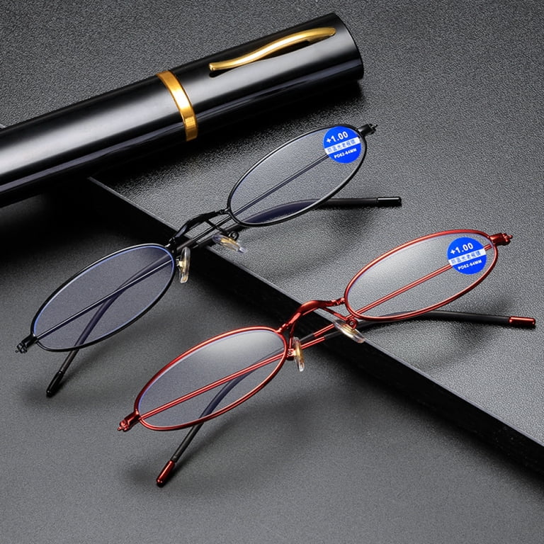 Mini Fashion Silver Aluminum Alloy Box Presbyopic Glasses  display picture 2